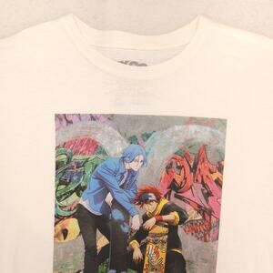 Sk8 The Infinity Anime Graphic Crew Neck Short Sleeve T-Shirt Mens Size XL White